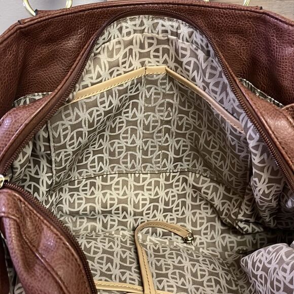 Marc Fisher Brown Zip Code Buckle Saddle Handbag - Picture 9 of 16